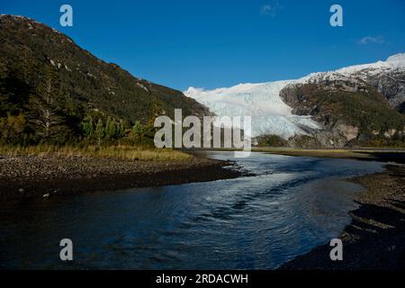 Aguila-Gletscher im Parque Nacional Alberto de Agostini im Süden Chiles Stockfoto