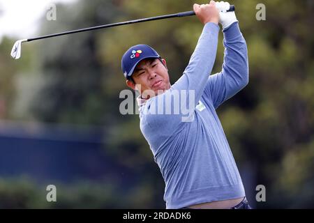 Südkoreas Byeong Hun und T-Shirts der 5. während des ersten Tages der Open im Royal Liverpool, Wirral. Foto: Donnerstag, 20. Juli 2023. Stockfoto