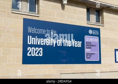 Universität von Bath, Claverton Campus unten. Unterschrift: University of the Year 2023, The Times und Sunday Times Stockfoto