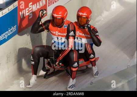 Tobias Wendl und Tobias Arlt Rodeln Stockfoto