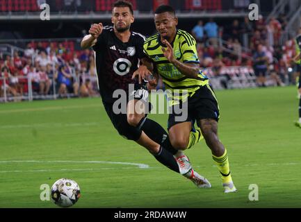 Washington, USA. 19. Juli 2023. WASHINGTON, DC - JULI 19: Während des 2023 MLS All-Star Spiels zwischen MLS und Arsenal am 19. Juli 2023 auf dem Audi Field in Washington DC. (Foto: Tony Quinn/SipaUSA) Guthaben: SIPA USA/Alamy Live News Stockfoto