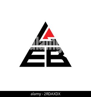 LEB-Logo mit Dreiecksbuchstaben und Dreiecksform. LEB-Dreieck-Logo-Monogramm. LEB-Dreieck-Vektor-Logo-Vorlage mit roter Farbe. LEB Triangul Stock Vektor
