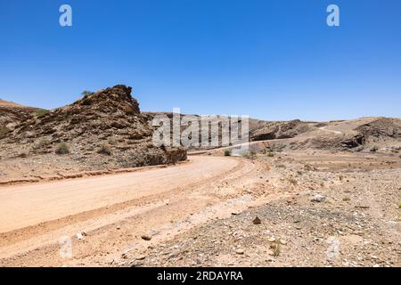 Schotterstraße in der Kuiseb Canyon Namib-Wüste Namibia Stockfoto