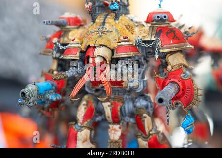 Set von spielenden Action-Figuren, Warhammer 40.000 Miniatur-Figur Stockfoto