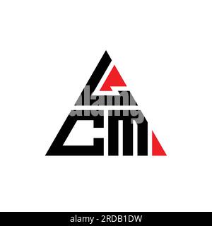 LCM-Logo mit dreieckigem Buchstaben in Dreiecksform. Monogramm mit LCM-Dreieck-Logo. LCM-dreieckige Vektorvorlage mit roter Farbe. LCM Triangul Stock Vektor