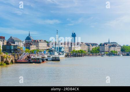 Panoramablick auf die Stadt Nates Loire, Frankreich Stockfoto