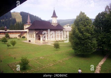Sucevita, Bezirk Suceava, Rumänien, 1998. Außenansicht des Klosters Sucevita. Stockfoto
