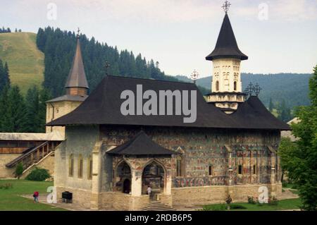 Sucevita, Bezirk Suceava, Rumänien, 1998. Außenansicht des Klosters Sucevita. Stockfoto