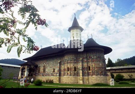 Sucevita, Bezirk Suceava, Rumänien, 1998. Außenansicht des Klosters Sucevita. Stockfoto