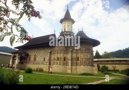 Sucevita, Bezirk Suceava, Rumänien, 1998. Außenansicht des Klosters Sucevita. Stockfoto