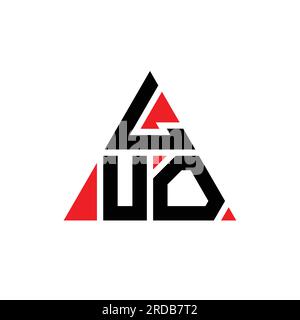 LUO-Logo mit Dreiecksbuchstaben und Dreiecksform. MONOGRAMM mit LUO-Dreieck-Logo. LUO-Dreieck-Vektor-Logo-Vorlage mit roter Farbe. LUO Triangul Stock Vektor