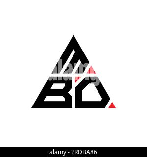 MBO-Logo mit Dreiecksbuchstaben und Dreiecksform. Monogramm mit MBO-Dreieck-Logo. Vorlage für MBO-Dreieck-Vektor-Logo in roter Farbe. MBO Triangul Stock Vektor
