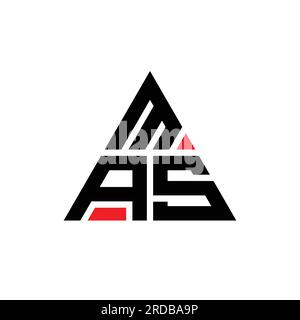 „MAS“-Logo mit Dreiecksbuchstaben und Dreiecksform. MONOGRAMM mit MAS-Dreieck-Logo. MAS-Dreieck-Vektor-Logo-Vorlage mit roter Farbe. MAS Triangul Stock Vektor