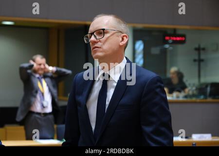 Brüssel, Belgien. 20. Juli 2023. Andris PELSS, Außenminister, trifft am 20. Juli 2023 am Sitz der EU in Brüssel zu einer Tagung des Rates (EU-Außenpolitik) ein. Kredit: ALEXANDROS MICHAILIDIS/Alamy Live News Stockfoto