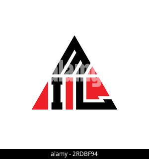 MIL-Logo mit Dreiecksbuchstaben und Dreiecksform. Monogramm mit MIL-Dreieck-Logo. MIL-dreieckige Vektorvorlage mit roter Farbe. MIL Triangul Stock Vektor