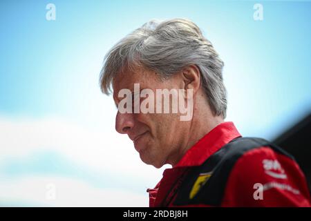 Roberto Boccafogli, Leiter von F1 Comunications auf der Scuderia Ferrari während des ungarischen GP, Budapest, 20-23. Juli 2023, beim Hungaroring, Formel-1-Weltmeisterschaft 2023. Stockfoto