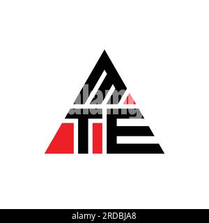 MTE-Logo mit Dreiecksbuchstaben und Dreiecksform. MTE-Dreieck-Logo-Monogramm. MTE-Dreieck-Vektor-Logo-Vorlage mit roter Farbe. MTE Triangul Stock Vektor