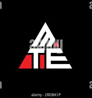 MTE-Logo mit Dreiecksbuchstaben und Dreiecksform. MTE-Dreieck-Logo-Monogramm. MTE-Dreieck-Vektor-Logo-Vorlage mit roter Farbe. MTE Triangul Stock Vektor