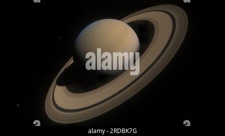 Saturn und seine Monde Stockfoto