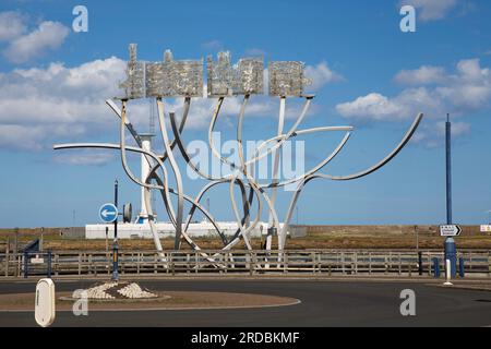 Staithes Art-Denkmal am Blyth Northumberland Stockfoto