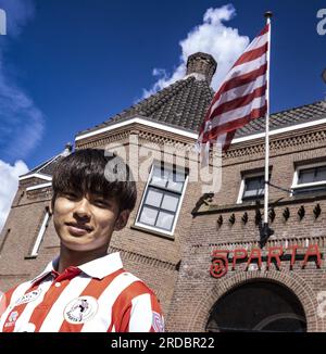 ROTTERDAM - Koki Saito während des Sparta Rotterdam Fotopressetages im Sparta Stadium Het Kasteel am 20. Juli 2023 in Rotterdam, Niederlande. ANP PIETER STAM DE JONGE Stockfoto