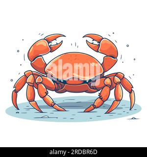 Logo für Krabben. Abstrakte Krabben zeichnen. Süße Krabbe isoliert. Vektordarstellung Stock Vektor