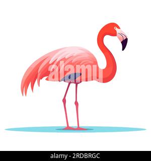 Flamingo-Logo. Ein Bild von rosa Flamingo. Süßer Flamingo isoliert. Vektordarstellung Stock Vektor