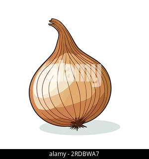 Zwiebelsymbol. Zwiebelbild isoliert. Zwiebelschild in flachem Design. Stock Vektor