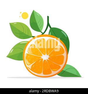 Orangefarbenes Symbol. Orangefarbenes Bild isoliert. Orange geschnitten in flachem Design. Stock Vektor