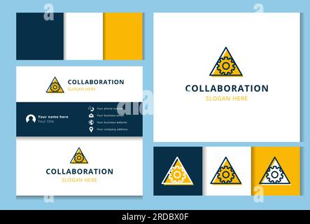 Logo-Design mit editierbarem Slogan. Branding-Buch und Visitenkartenvorlage. Stock Vektor