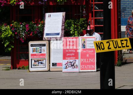 Uxbridge, London, Großbritannien. 20. Juli 2023 Nachwahlen in Uxbridge und South Ruislip. Kredit: Matthew Chattle/Alamy Live News Stockfoto