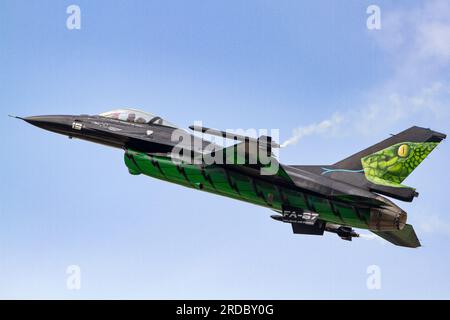 Die belgische Luftwaffe „Dream Viper“ F-16AM auf der Royal International Air Tattoo 2023. Stockfoto