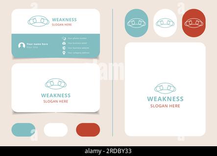 Schwächen-Logo mit editierbarem Slogan. Branding-Buch und Visitenkartenvorlage. Stock Vektor