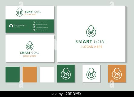 Smart Goal-Logo mit editierbarem Slogan. Branding-Buch und Visitenkartenvorlage. Stock Vektor