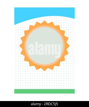 Poster mit blanker Sonnenform und gepunktetem Hintergrund, Broschürenelement-Design Stock Vektor