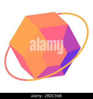 3D Sechskant- und Rundrahmen-Broschürenelement-Design Stock Vektor