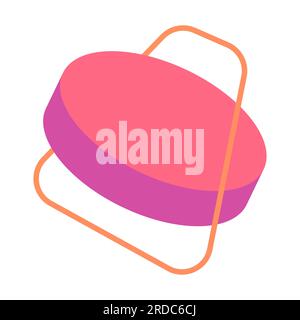 Volumetrischer Puck mit Rahmen, Broschürenelement-Design Stock Vektor