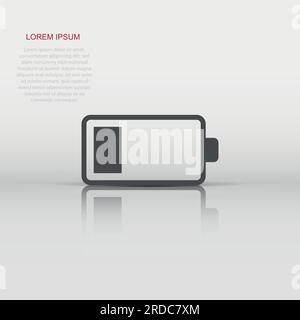 Batterieladung Symbol im flachen Stil. Power level Vector Illustration auf weißem Hintergrund isoliert. Lithium-ionen Akkumulator Geschäftskonzept. Stock Vektor