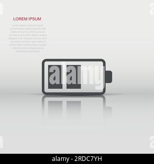 Batterieladung Symbol im flachen Stil. Power level Vector Illustration auf weißem Hintergrund isoliert. Lithium-ionen Akkumulator Geschäftskonzept. Stock Vektor