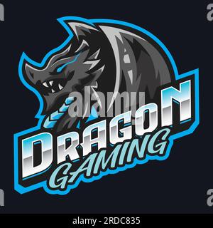 Dragon Gaming Maskottchen Logo Design Dragon Head Angry Angry Wildlife Stock Vektor