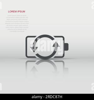 Batterieladung Symbol im flachen Stil. Power level Vector Illustration auf weißem Hintergrund isoliert. Lithium-ionen Akkumulator Geschäftskonzept. Stock Vektor