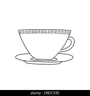 Vektorkritzeltasse Tee und Kaffee Stock Vektor