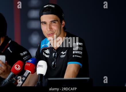 Mogyorod, Hongrie. 20. Juli 2023. OCON Esteban (Fra), Alpine F1 Team A523, Portrait während des Formel 1 Qatar Airways Grand Prix 2023, 11. Runde der Formel-1-Weltmeisterschaft 2023 vom 21. Bis 23. Juli 2023 auf dem Hungaroring, in Mogyorod, Ungarn - Foto DPPI Credit: DPPI Media/Alamy Live News Stockfoto