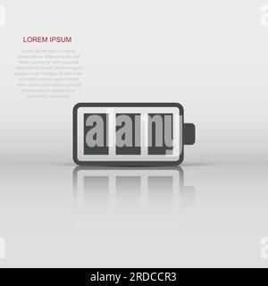 Batterieladung Symbol im flachen Stil. Power level Vector Illustration auf weißem Hintergrund isoliert. Lithium-ionen Akkumulator Geschäftskonzept. Stock Vektor