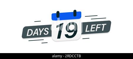 Werbeaktionssymbol. Banner für den Countdown der Tage. Webbanner mit Kalender. Stock Vektor