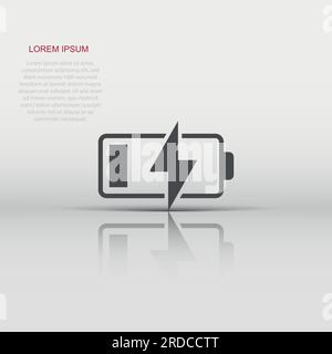 Batterieladung Symbol im flachen Stil. Power level Vector Illustration auf weißem Hintergrund isoliert. Lithium-ionen Akkumulator Geschäftskonzept. Stock Vektor