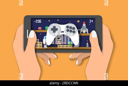 Mobile Spiele, Vektor-Flachdesign-Illustration Stock Vektor