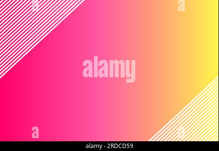Leuchtend rosafarbener und gelber Hintergrund für verlaufende Banner. Vektordarstellung Stock Vektor
