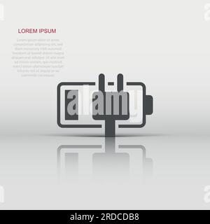 Batterieladung Symbol im flachen Stil. Power level Vector Illustration auf weißem Hintergrund isoliert. Lithium-ionen Akkumulator Geschäftskonzept. Stock Vektor