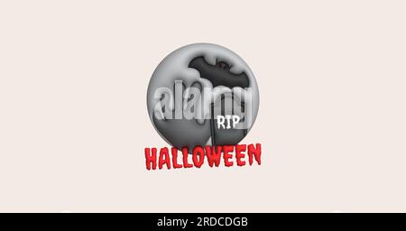 3D Abbildung. Die Hand erhebt sich für Halloween aus dem Grab, Fledermaus. Halloween-Elemente für Design Stock Vektor